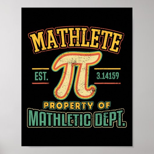 Mathlete Mathletic Department Pi 3.14 Math Calculu Poster (Vorne)