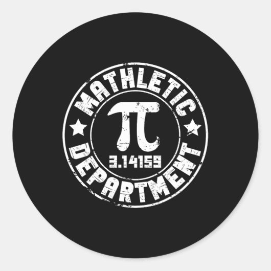 Mathletic Department 3.14159 Pi Day Math Teacher V Runder Aufkleber (Vorderseite)