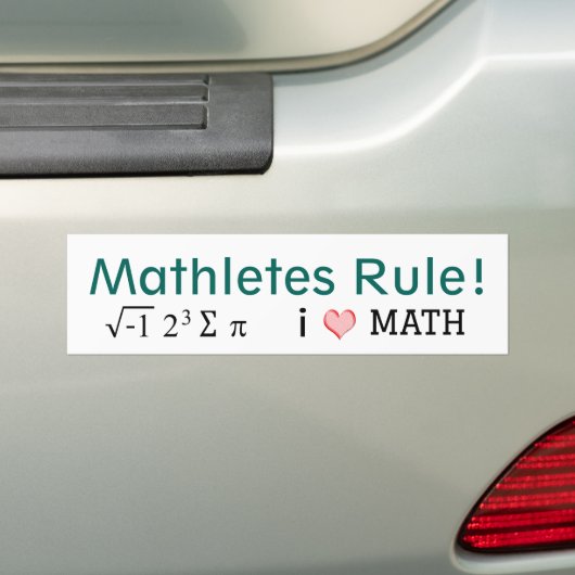 Mathletten Regel I Liebe Mathematik und i 8 Summe  Autoaufkleber (Auf Auto)