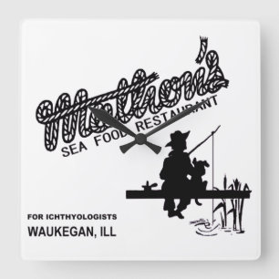 Mathon's Sea Food Restaurant, Waukegan, Illinois Quadratische Wanduhr