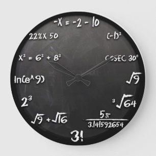 Maths Equation Clock (Black) Große Wanduhr