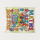 Maths Multiplication Rockstar Cute Poster for Kids Wandteppich (Vorderseite (Horizontal))