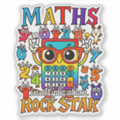 Maths Rock Star Cute Math Sticker for Kids (Vorderseite)