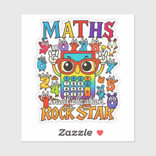 Maths Rock Star Cute Math Sticker for Kids (Blatt)