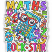 Maths Rock Star Sticker for Kids UK (Vorderseite)
