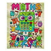 Maths Rockstar Cute Calculator Design Poster (Vorderseite)