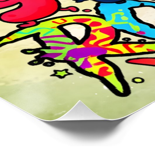 Maths Rockstar Cute Calculator Design Poster (Ecke)