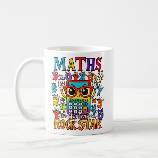 Maths Rockstar Cute Calculator Mug Kaffeetasse (Links)