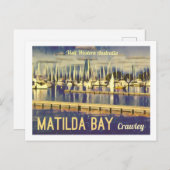 Matilda Bay im Vintagen Stil, Westaustralien Postkarte (Vorne/Hinten)