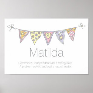 Matilda Mädchen Name und Bedeutung Bbuntposter Poster