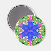 MATILDA ~ Personalisiert Osterstar Fraktal ~ Magnet (Vorderseite/Rückseite)