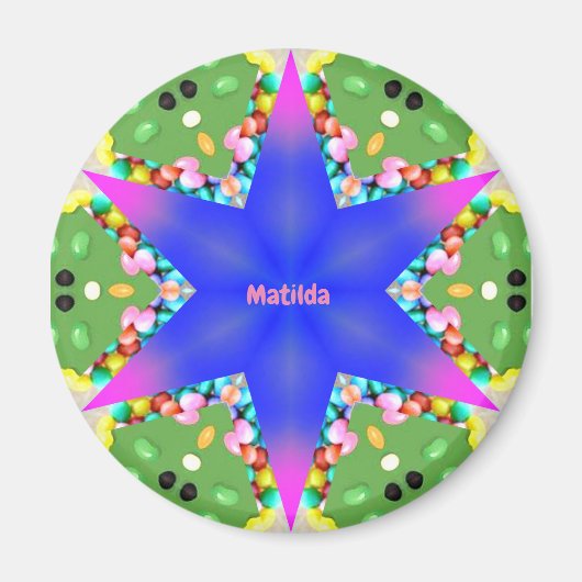MATILDA ~ Personalisiert Osterstar Fraktal ~ Magnet (Vorne)