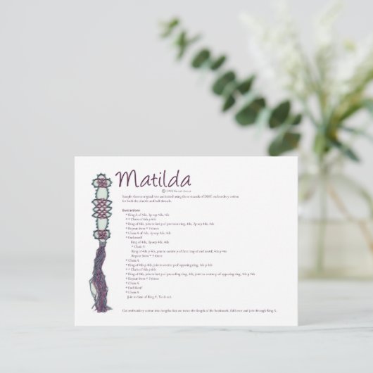 Matilda Postcard Postkarte (Stehend Vorderseite)