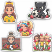 Matildas Strawberry Kisses Aufkleber (Vorderseite)