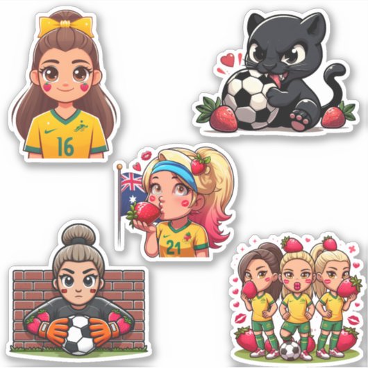 Matildas Strawberry Kisses Aufkleber (Vorderseite)