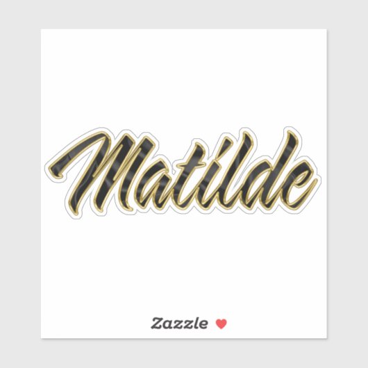 Matilde black gold Lettering Aufkleber Sticker (Blatt)