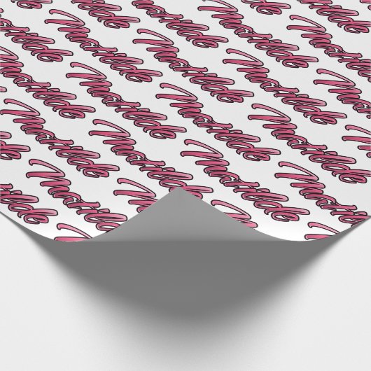 Matilde faded pink personalisiertes Geschenkpapier (Ecke)