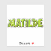 Matilde Name Kiwi Design Aufkleber Sticker (Blatt)