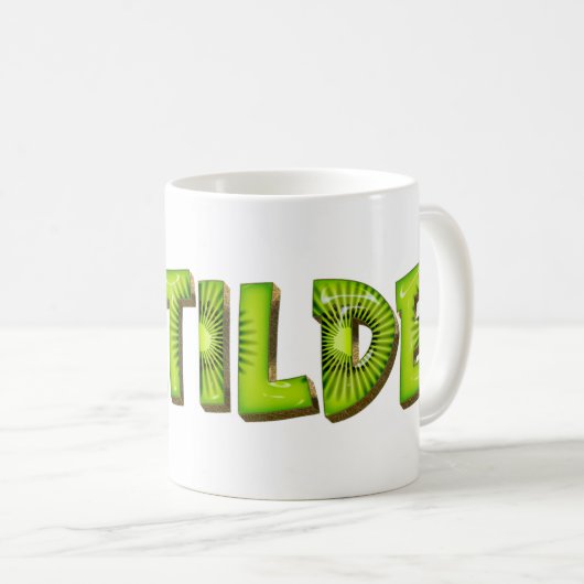 Matilde Name Kiwi Style Tasse Teetasse Kaffeetasse (VorderseiteRechts)