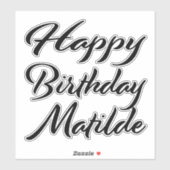 Matilde Name Vorname black Sticker Geburtstag (Blatt)