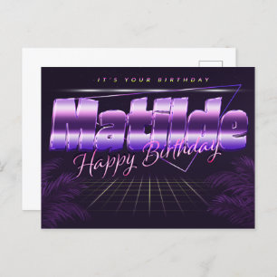 Matilde Name Vorname lila Postkarte Geburtstag