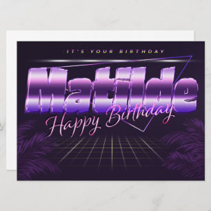 Matilde Name Vorname lila retro Karte Geburtstag