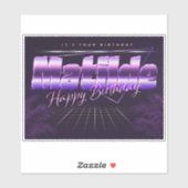 Matilde Name Vorname lila retro Sticker Geburtstag (Blatt)