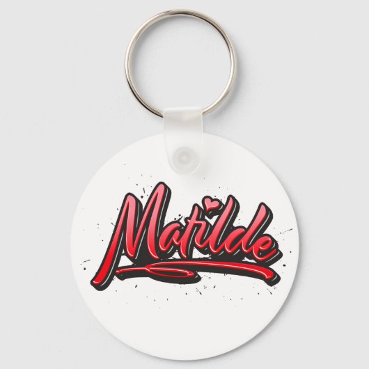 Matilde red Heart Graffiti Schlüsselger Schlüsselanhänger (Vorderseite)