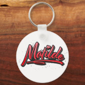 Matilde red Heart Graffiti Schlüsselger Schlüsselanhänger (Vorderseite)