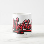 Matilde red Heart Graffiti Tasse Kaffeetasse (Mittel)