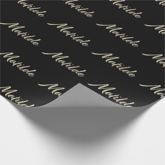 Matilde white gold Handwriting Geschenkpapier (Ecke)