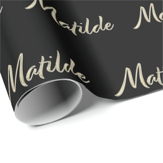 Matilde white gold Handwriting Geschenkpapier (Rolleneckpunkt)