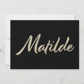 Matilde white gold Handwriting Karte (Vorderseite)