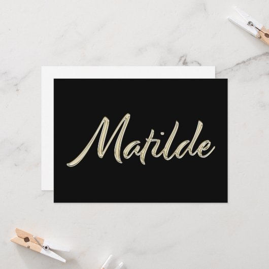 Matilde white gold Handwriting Karte (Vorderseite/Rückseite Beispiel)