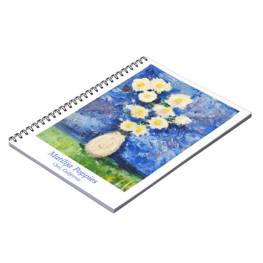 Matilija Poppies Notebook Notizblock (Linke Seite)