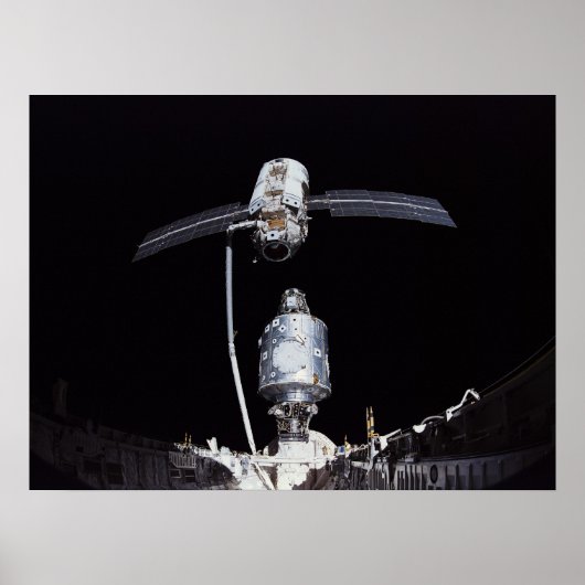 Mating Russian Zarya Module to Unity Module (ISS) Poster (Vorne)