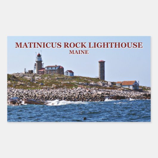 Matinicus Rock Lighthouse, Maine Rechteckiger Aufkleber (Vorderseite)