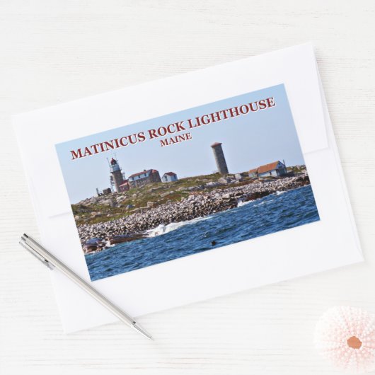 Matinicus Rock Lighthouse, Maine Rechteckiger Aufkleber (Umschlag)