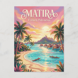 Matira Beach Französisch-Polynesien Postkarte
