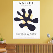 Matisse Abstract Organic Shape Art Print Navy Leinwanddruck (Insitu (Wohnzimmer))