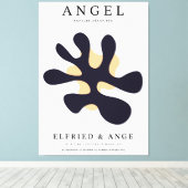 Matisse Abstract Organic Shape Art Print Navy Leinwanddruck (Insitu (Holzboden))