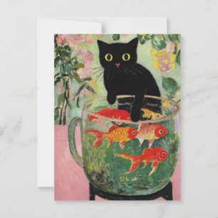 Matisse Black Cat Vintag Postcard Postkarte
