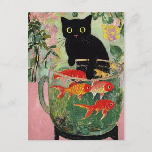 Matisse Black Cat Vintag Postcard Postkarte (Vorderseite)