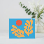 Matisse Blätter Blau & Gelb Postkarte (Stehend Vorderseite)
