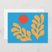 Matisse Blätter Blau & Gelb Postkarte (Vorne/Hinten)