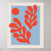Matisse Blätter Blue & Red Poster (Vorne)