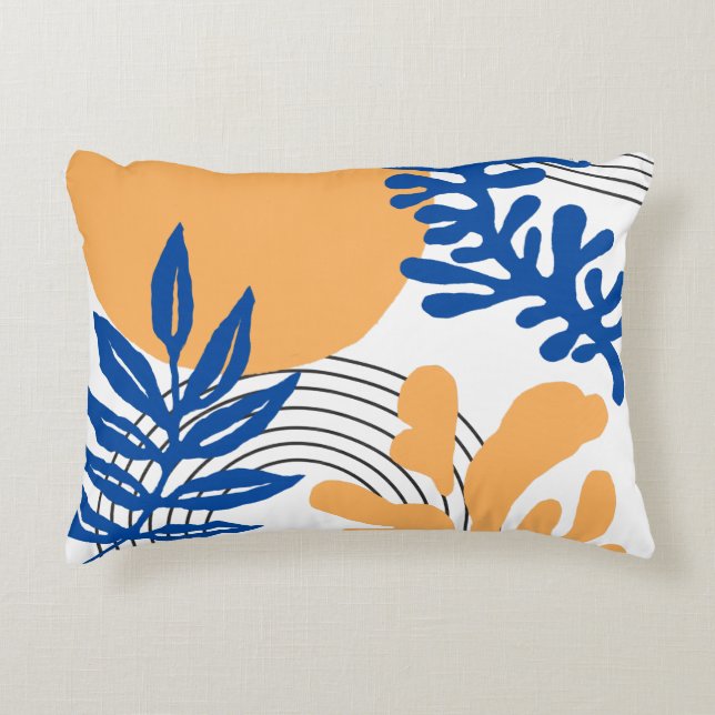 Matisse Blue Yellow Abstrakt Botanical Shapes  Dekokissen (Vorderseite)