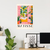 Matisse Cat Print Pink Bathroom Wall Art, Funny Poster (Heimbüro)