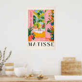 Matisse Cat Print Pink Bathroom Wall Art, Funny Poster (Küche)