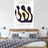 Matisse Cut Paper Navy Abstract Wall Art Print Leinwanddruck (Insitu (Schlafzimmer))